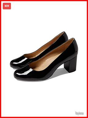 Leather Midtown Pump Block Heel Slip-On Formal Comfort Cushioned